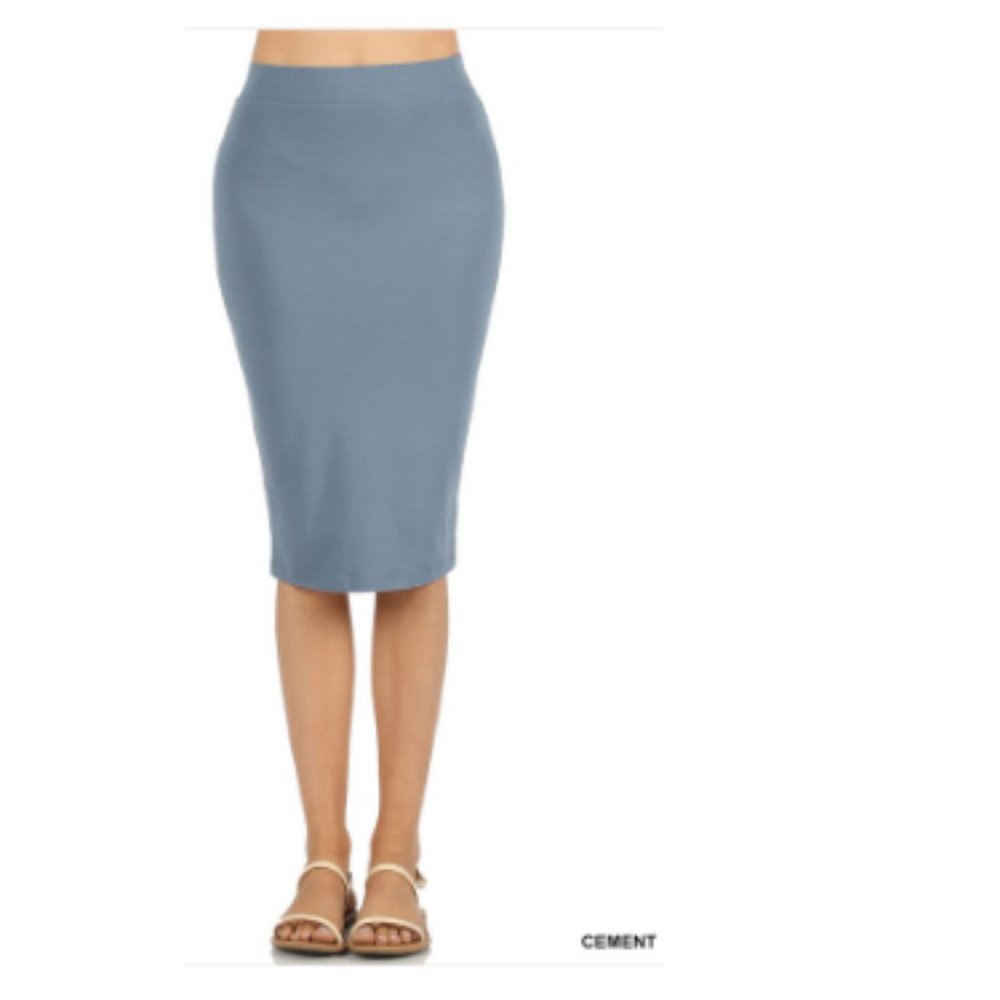 Basic Cotton Pencil Skirt